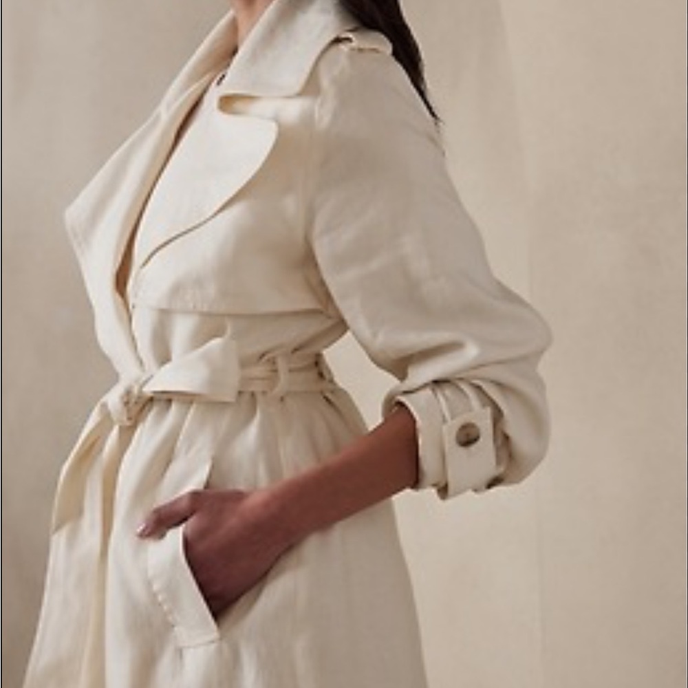 NWT Banana Republic Silvia Linen Trench Coat